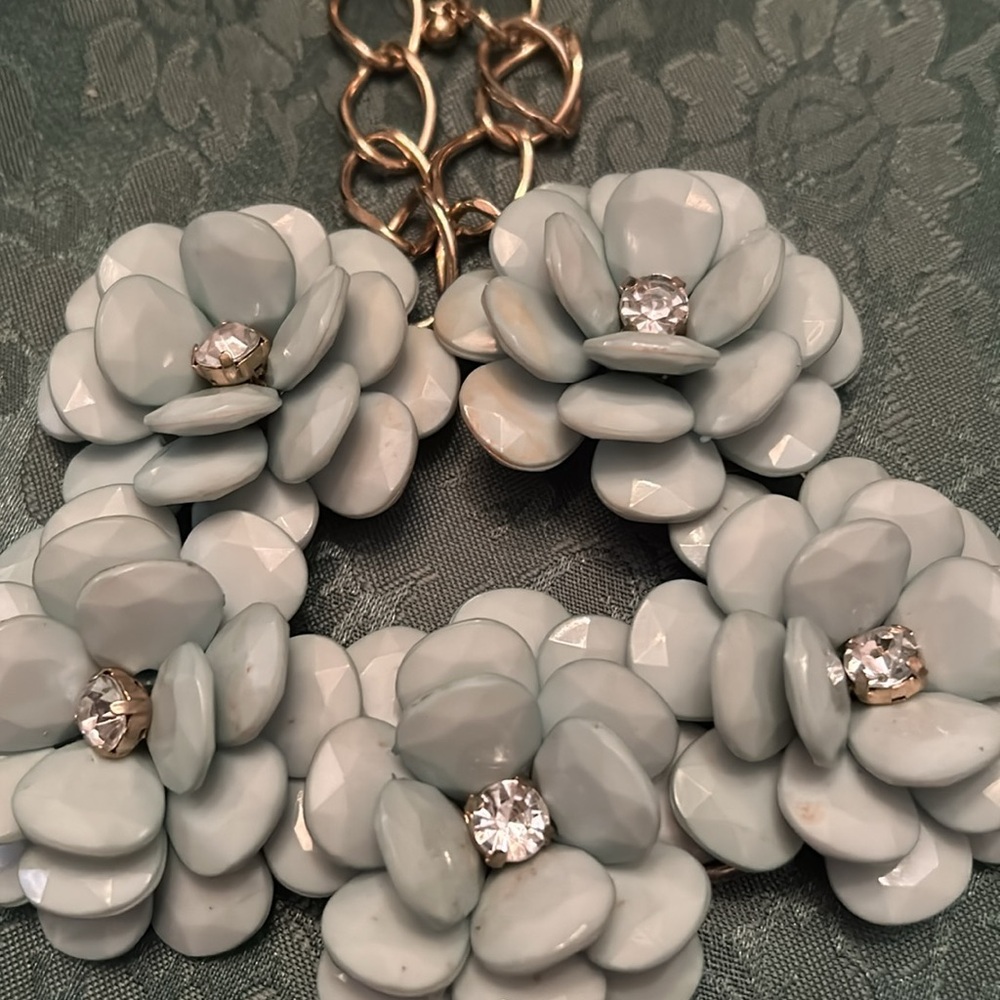 Mint Green Statement Necklace With Rhinestones - image 2